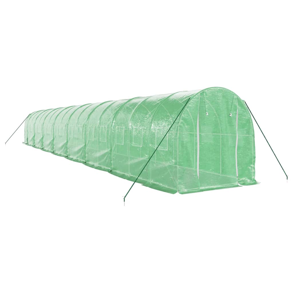 Vidaxl Tuinkas con marco de acero 32 m² 16x2x2 m verde