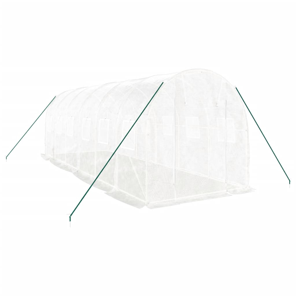 Vidaxl tuinkas avec cadre en acier 12 m² 6x2x2 m blanc