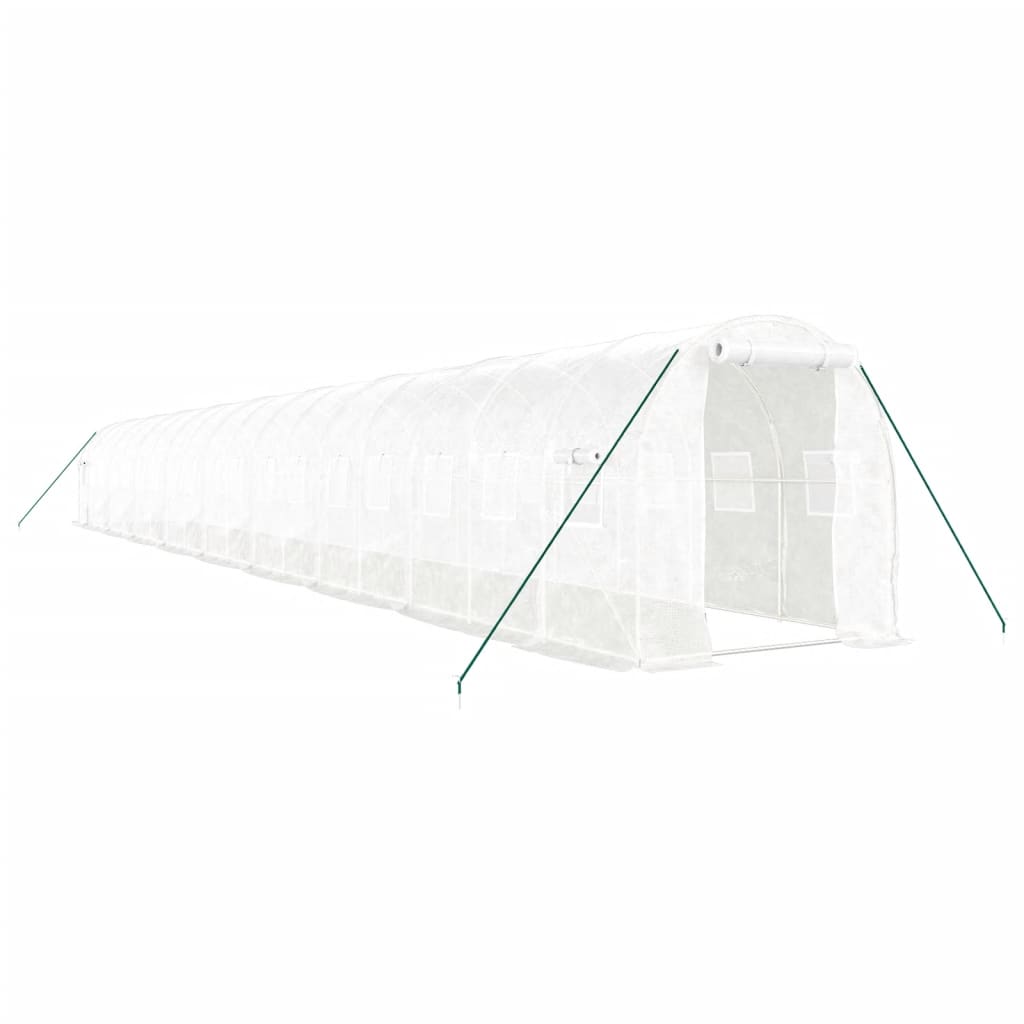 Vidaxl tuinkas avec cadre en acier 36 m² 18x2x2 m blanc