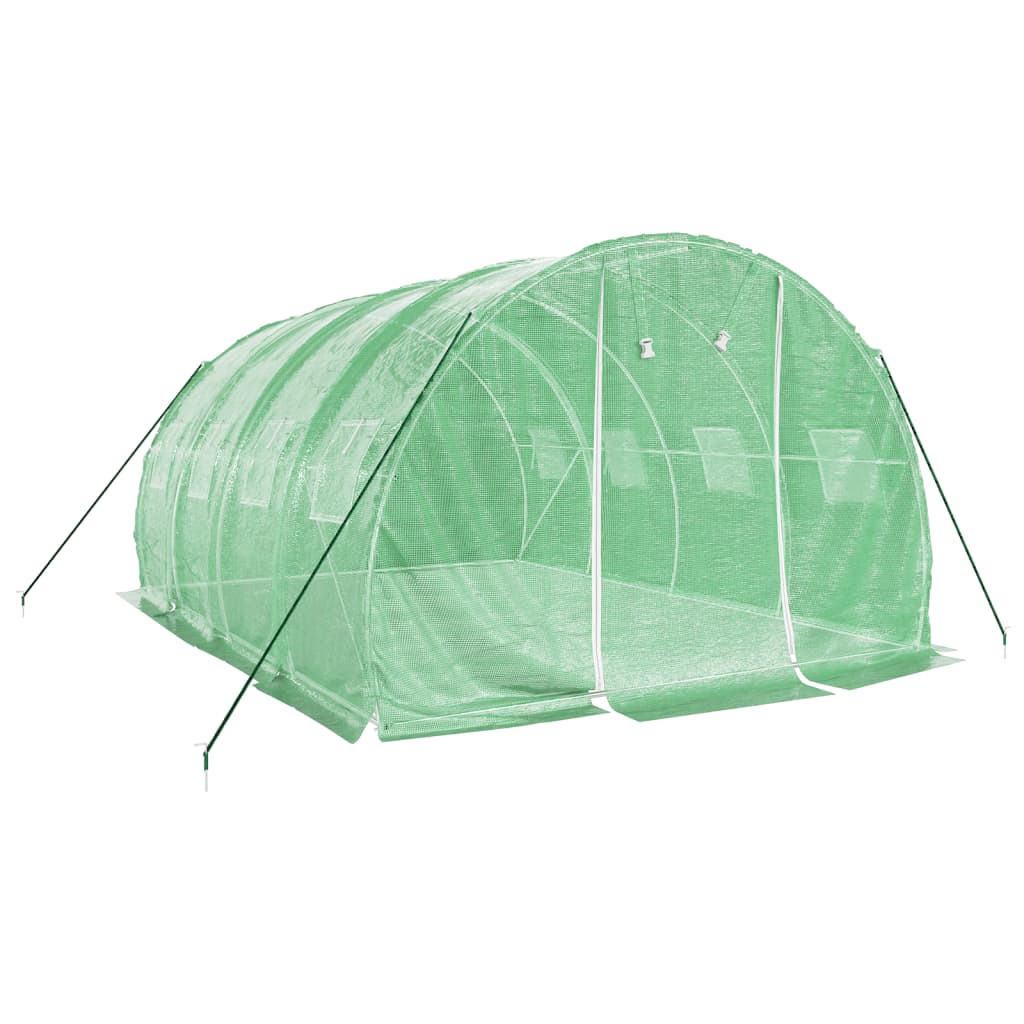 Vidaxl Tuinkas con marco de acero 12 m² 4x3x2 m verde