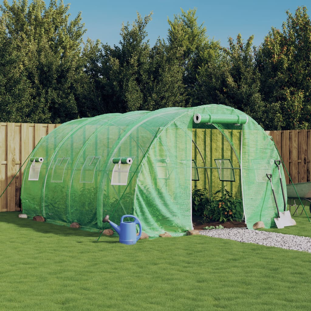 Vidaxl tuinkas con telaio in acciaio 12 m² 4x3x2 m verde