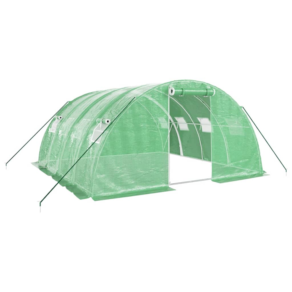 Vidaxl tuinkas con telaio in acciaio 16 m² 4x4x2 m verde