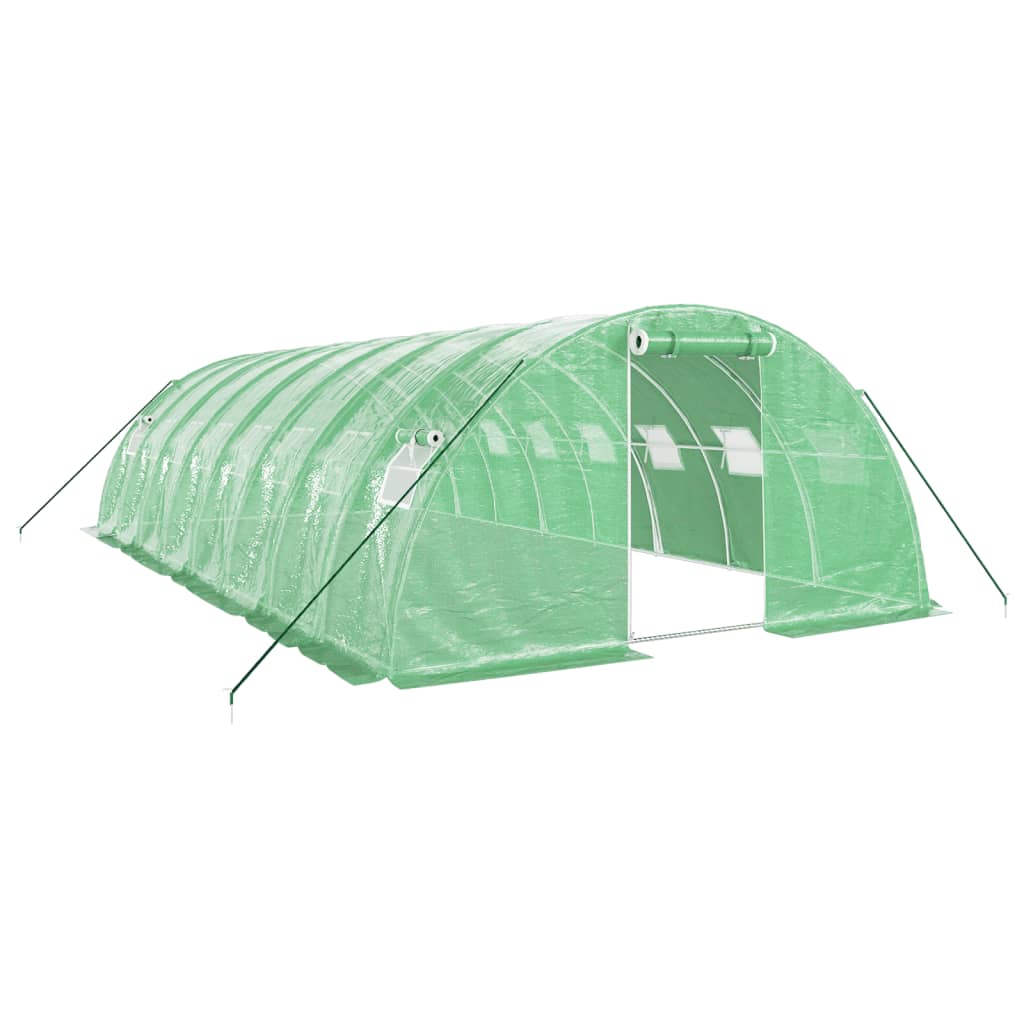 Vidaxl tuinkas con telaio in acciaio 32 m² 8x4x2 m verde