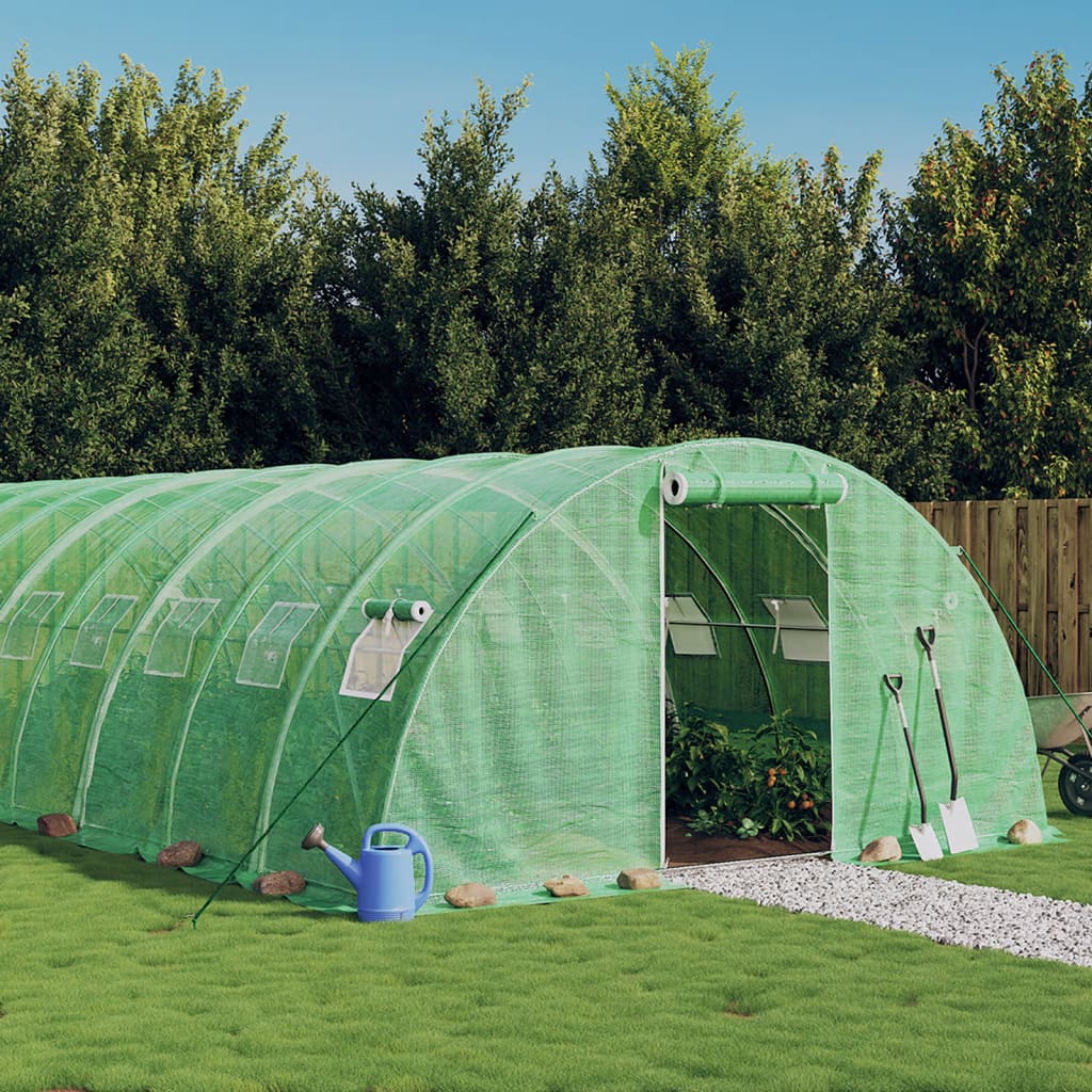 Vidaxl tuinkas con telaio in acciaio 32 m² 8x4x2 m verde