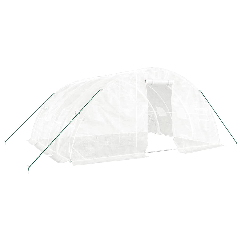 Vidaxl tuinkas avec cadre en acier 20 m² 5x4x2,3 m blanc