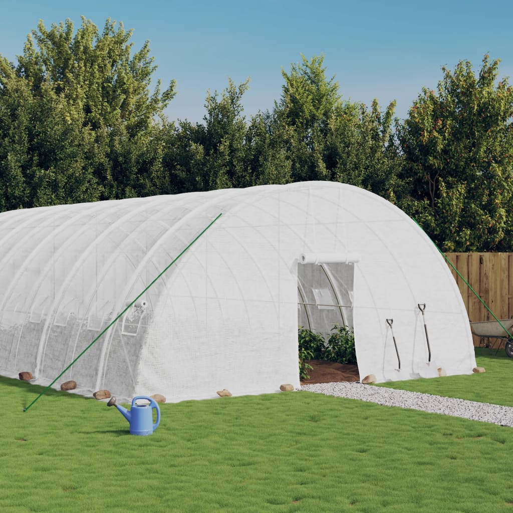 Bidaxl tuinkas med stålram 108 m² 18x6x2,85 m vit