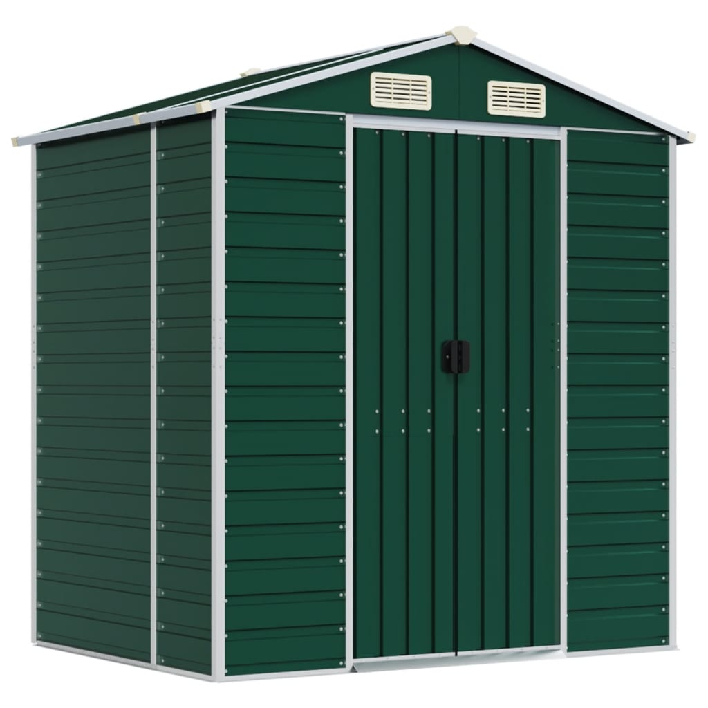 Vidaxl Garden Shed 191x130x198 cm galvanisert stålgrønn