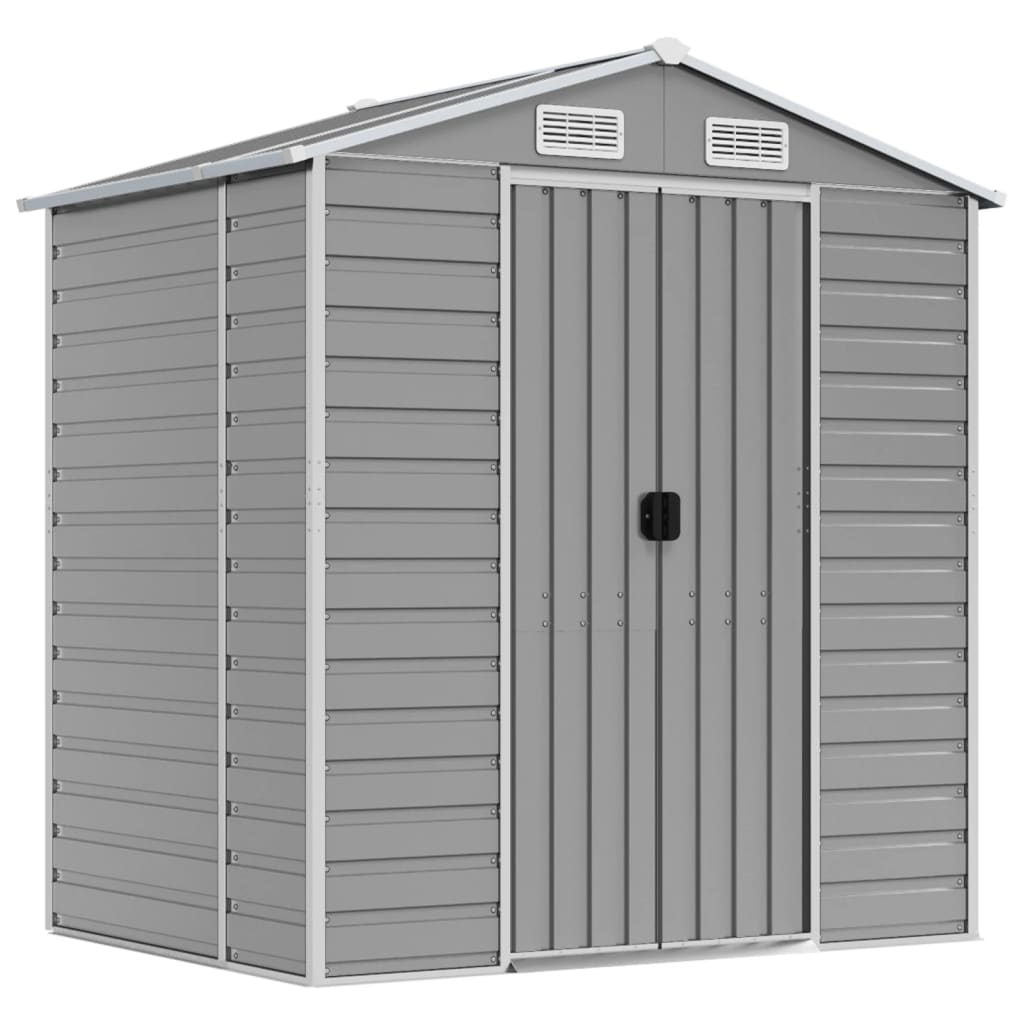 Vidaxl Garden Shed 191x130x198 cm Galvaniseret stållysgrå