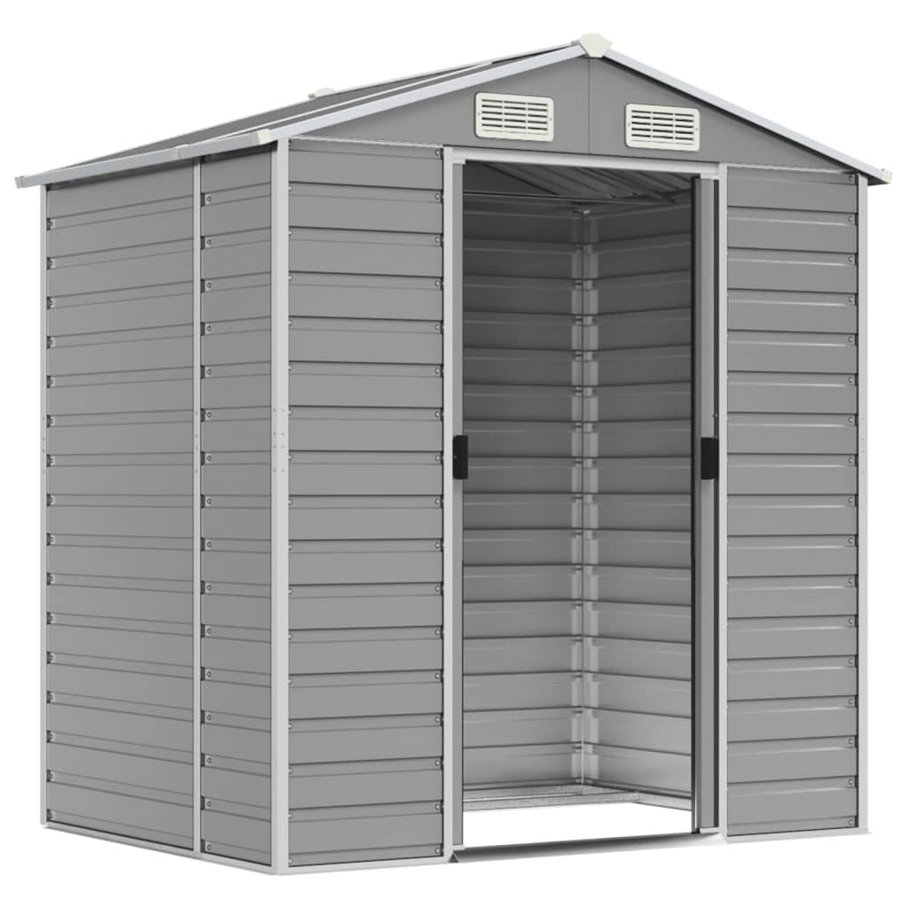 Vidaxl Garden Shed 191x130x198 cm Galvaniseret stållysgrå