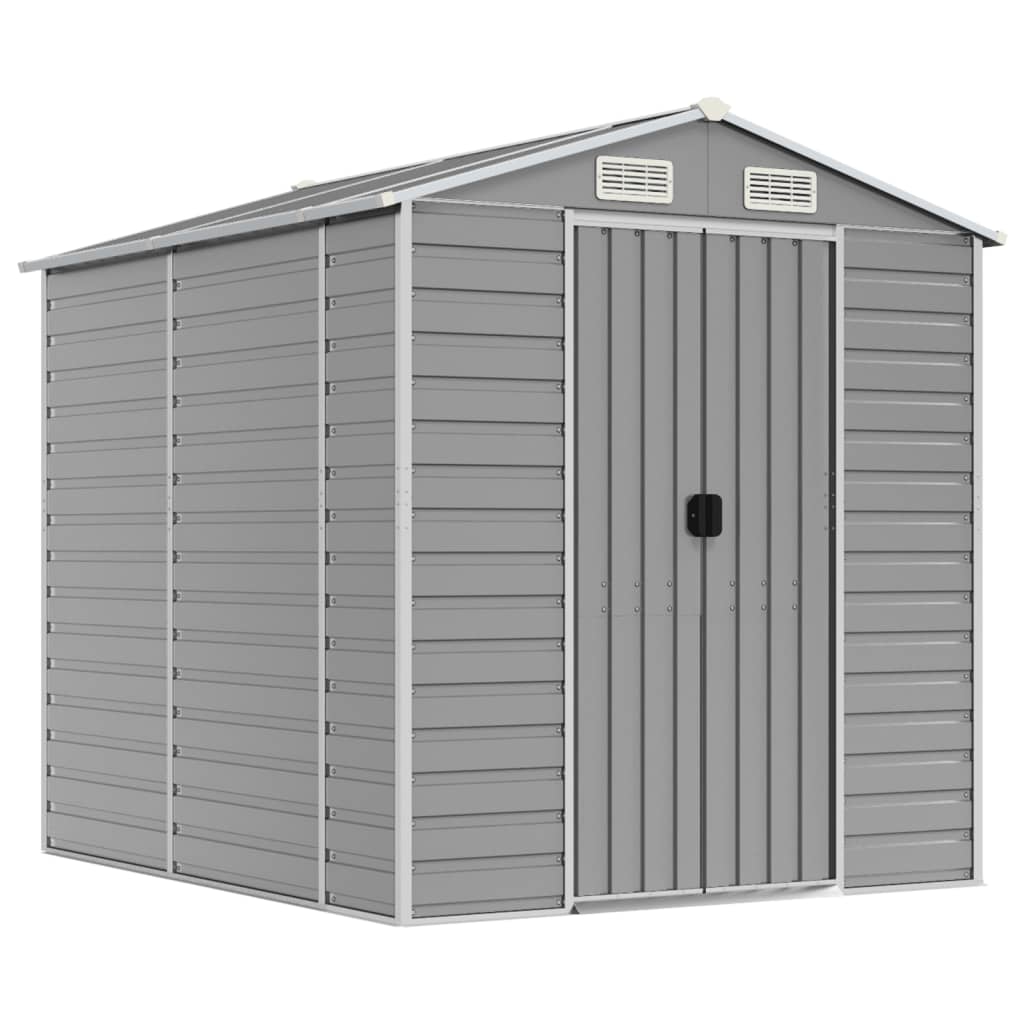 Vidaxl Garden Shed 191x215x198 cm galvanisert stål lys grå