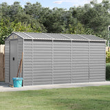 Vidaxl Garden Shed 191x385x198 cm galvanisert stål lys grå