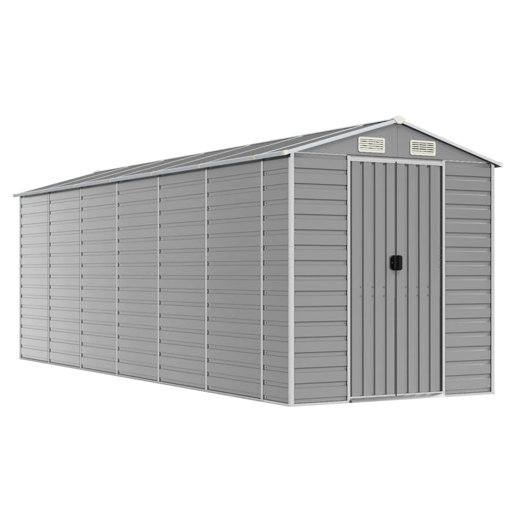 Vidaxl Garden Shed 191x555x198 cm Galvaniseret stållysgrå