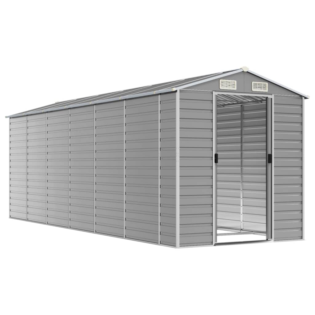 Vidaxl Garden Shed 191x555x198 cm Galvaniseret stållysgrå