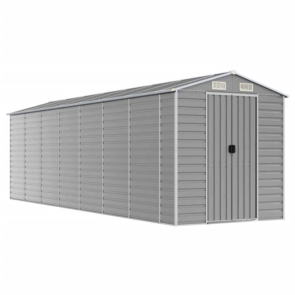 Vidaxl Garden Shed 191x640x198 cm Galvaniseret stållysgrå