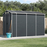 Vidaxl Garden Shed 191x300x198 cm Galvaniseret stål Antracit -farvet