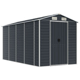 Vidaxl Garden Shed 191x385x198 cm galvanisert stål Antracitt -farget