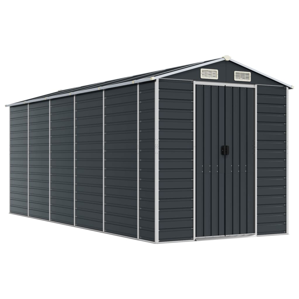 Vidaxl Garden Shed 191x470x198 cm Galvaniseret stål Antracit -farvet