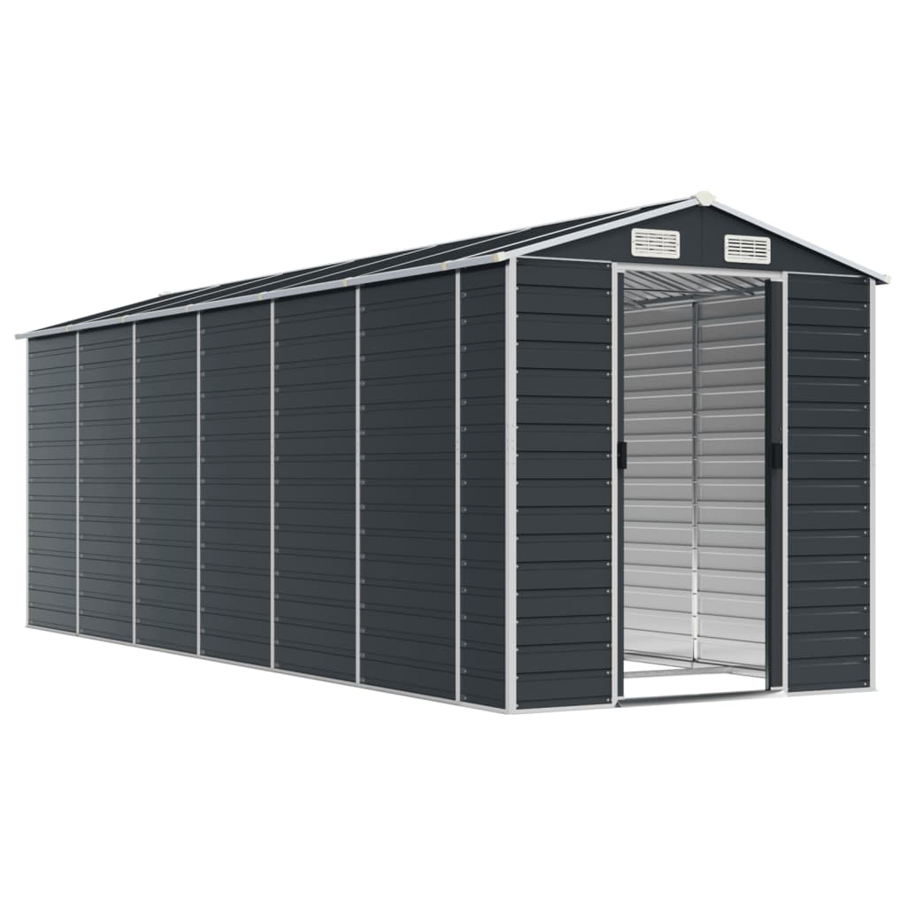 Vidaxl Garden Shed 191x555x198 cm galvaniseret stål antracit -farvet