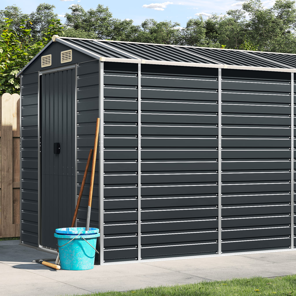 Vidaxl Garden Shed 191x555x198 cm galvaniseret stål antracit -farvet