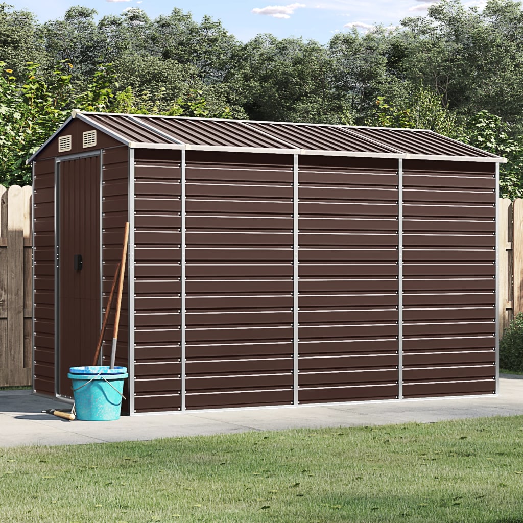 Vidaxl Garden Shed 191x300x198 cm galvanisert stålbrun