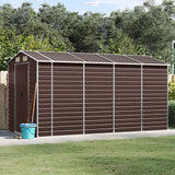 Vidaxl Garden Shed 191x385x198 CM Galvaniseret stålbrun