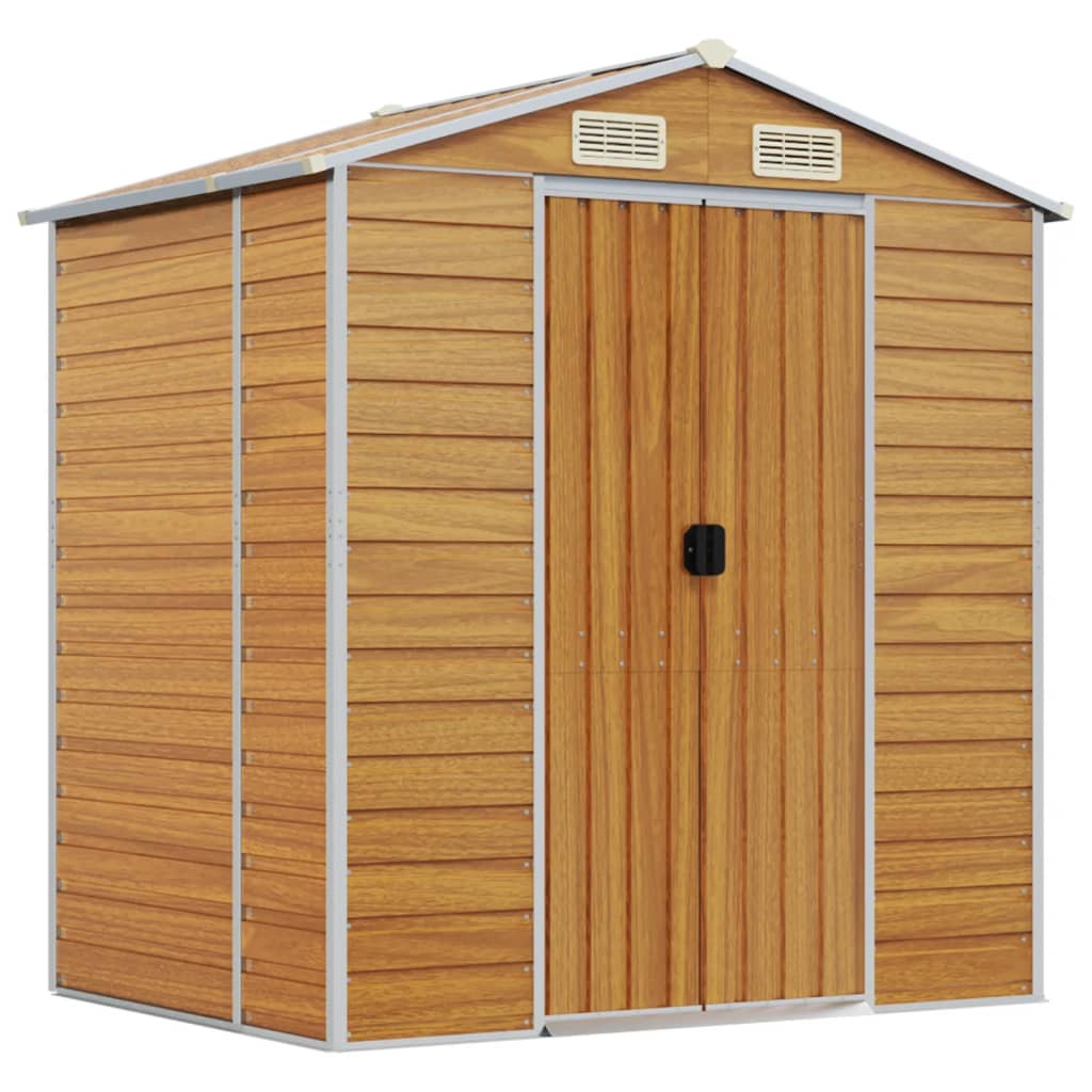 Vidaxl Garden Shed 191x130x198 cm galvanisert stål lysebrun