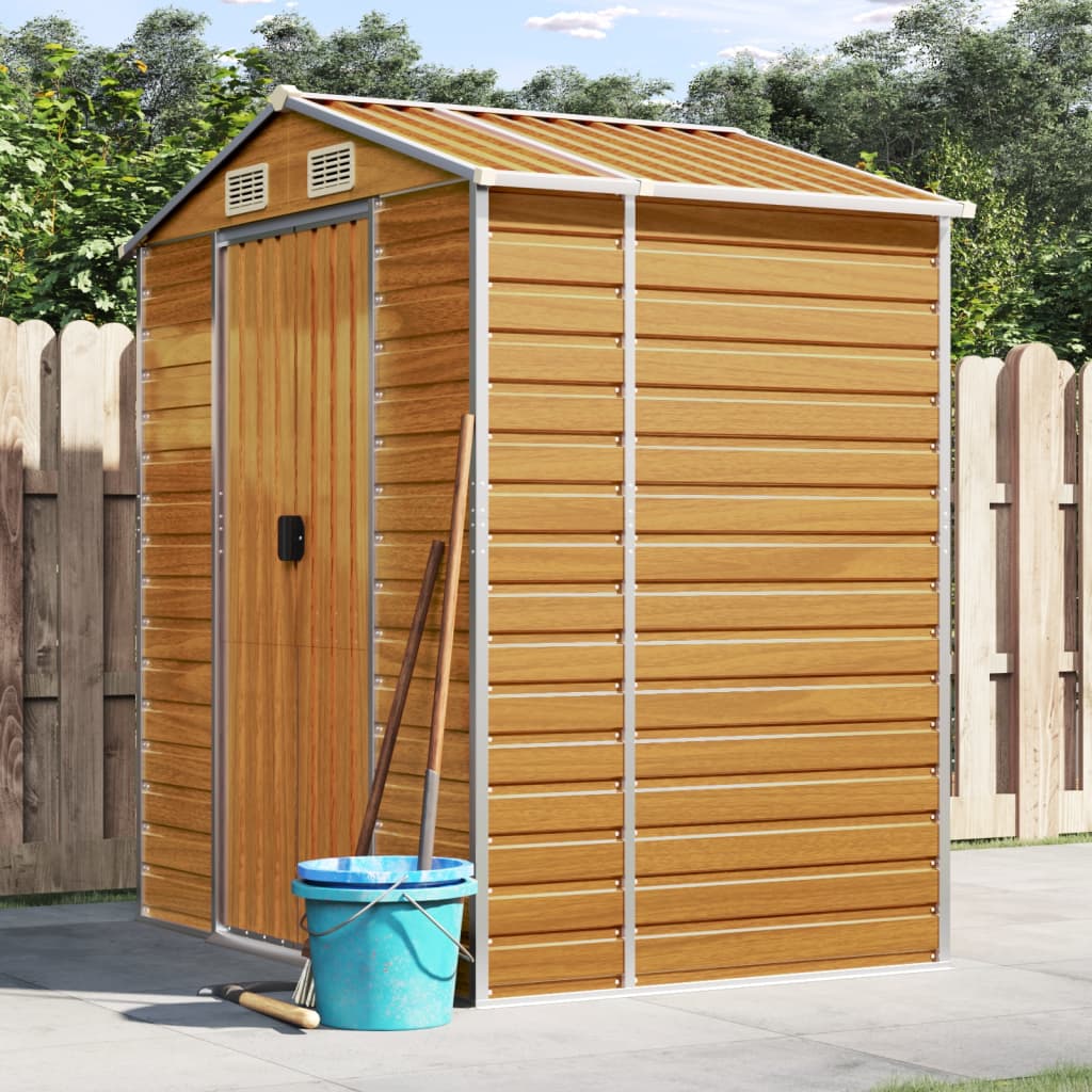 Vidaxl Garden Shed 191x130x198 cm galvanisert stål lysebrun