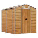 Vidaxl Garden Shed 191x215x198 cm galvanisert stål lysebrun