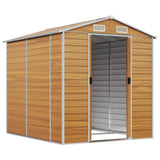 Vidaxl Garden Shed 191x215x198 cm galvanisert stål lysebrun