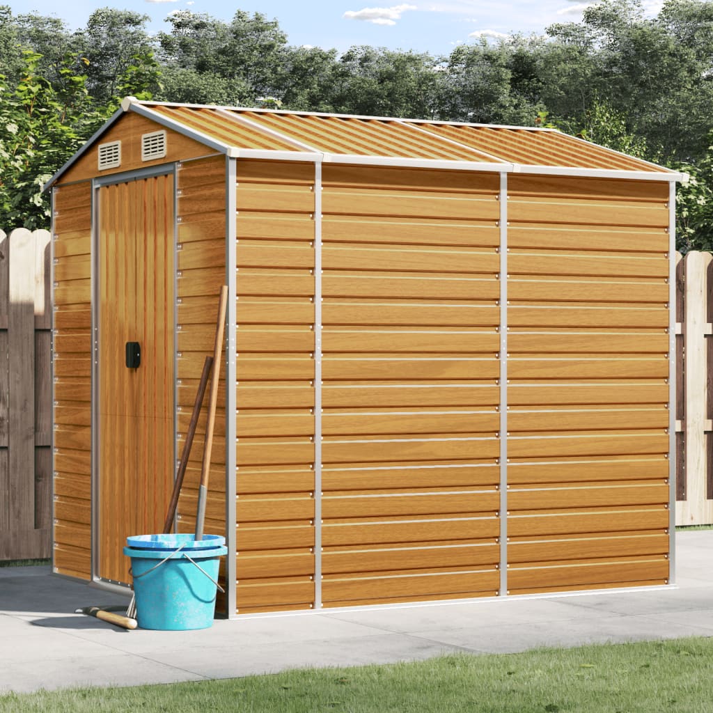 Vidaxl Garden Shed 191x215x198 cm galvanisert stål lysebrun