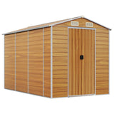 Vidaxl Garden Shed 191x300x198 cm Galvaniseret stål lysebrun