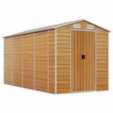 Vidaxl Garden Shed 191x385x198 cm galvanisert stål lysebrun