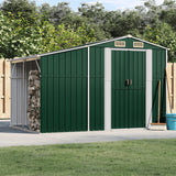 Vidaxl Garden Shed 277x192.5x179 cm galvaniseret stålgrøn