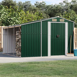 Vidaxl Garden Shed 277x279x179 cm galvaniseret stålgrøn