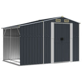 Vidaxl Garden Shed 277x192.5x179 cm Galvaniseret stål Antracitfarve