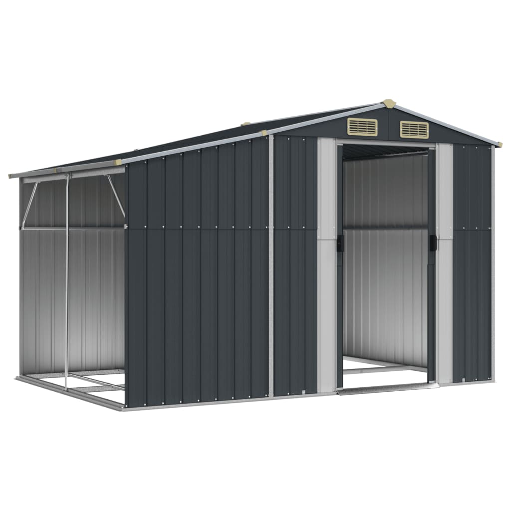 Vidaxl Garden Shed 277x192.5x179 cm Galvaniseret stål Antracitfarve