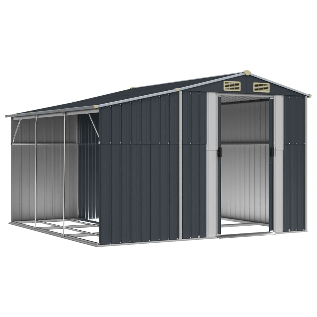 Vidaxl Garden Shed 277x279x179 cm galvaniseret stål antracit -farvet