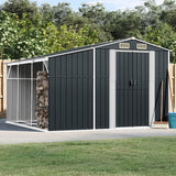 Vidaxl Garden Shed 277x279x179 cm galvaniseret stål antracit -farvet