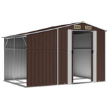 Vidaxl Garden Shed 277x192.5x179 cm galvaniseret stålbrun