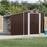 Vidaxl Garden Shed 277x192.5x179 cm galvaniseret stålbrun