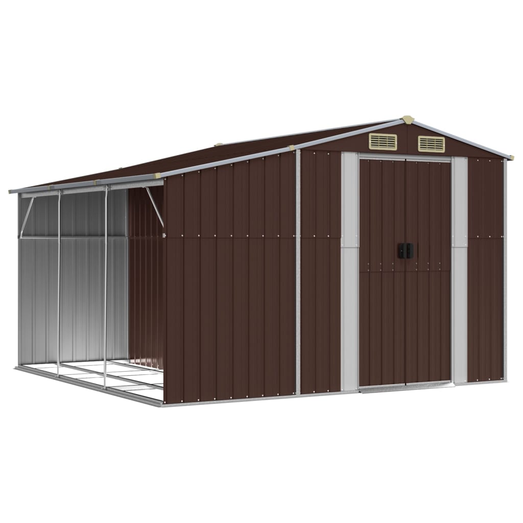 Vidaxl Garden Shed 277x279x179 cm galvaniseret stålbrun