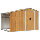 Vidaxl Garden Shed 277x192.5x179 cm galvaniseret stål lysebrun