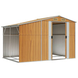 Vidaxl Garden Shed 277x192.5x179 cm galvaniseret stål lysebrun