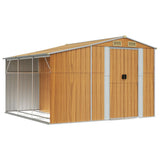 Vidaxl Garden Shed 277x279x179 cm galvaniseret stål lysebrun