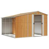 Vidaxl Garden Shed 277x279x179 cm galvaniseret stål lysebrun