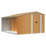 Vidaxl Garden Shed 277x365.5x179 cm galvaniseret stål lysebrun