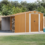 Vidaxl Garden Shed 277x365.5x179 cm galvaniseret stål lysebrun