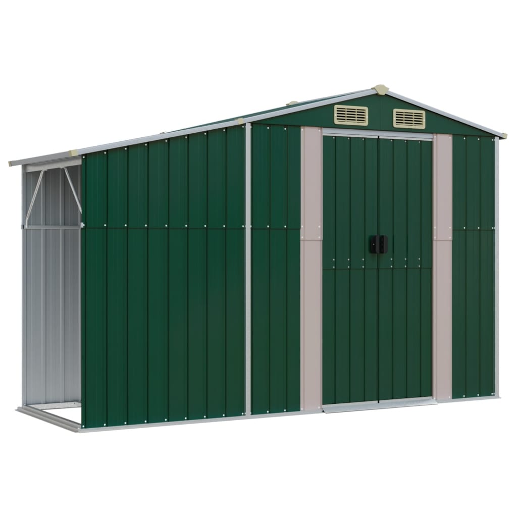 Vidaxl Garden Shed 277x93x179 cm galvaniseret stålgrøn