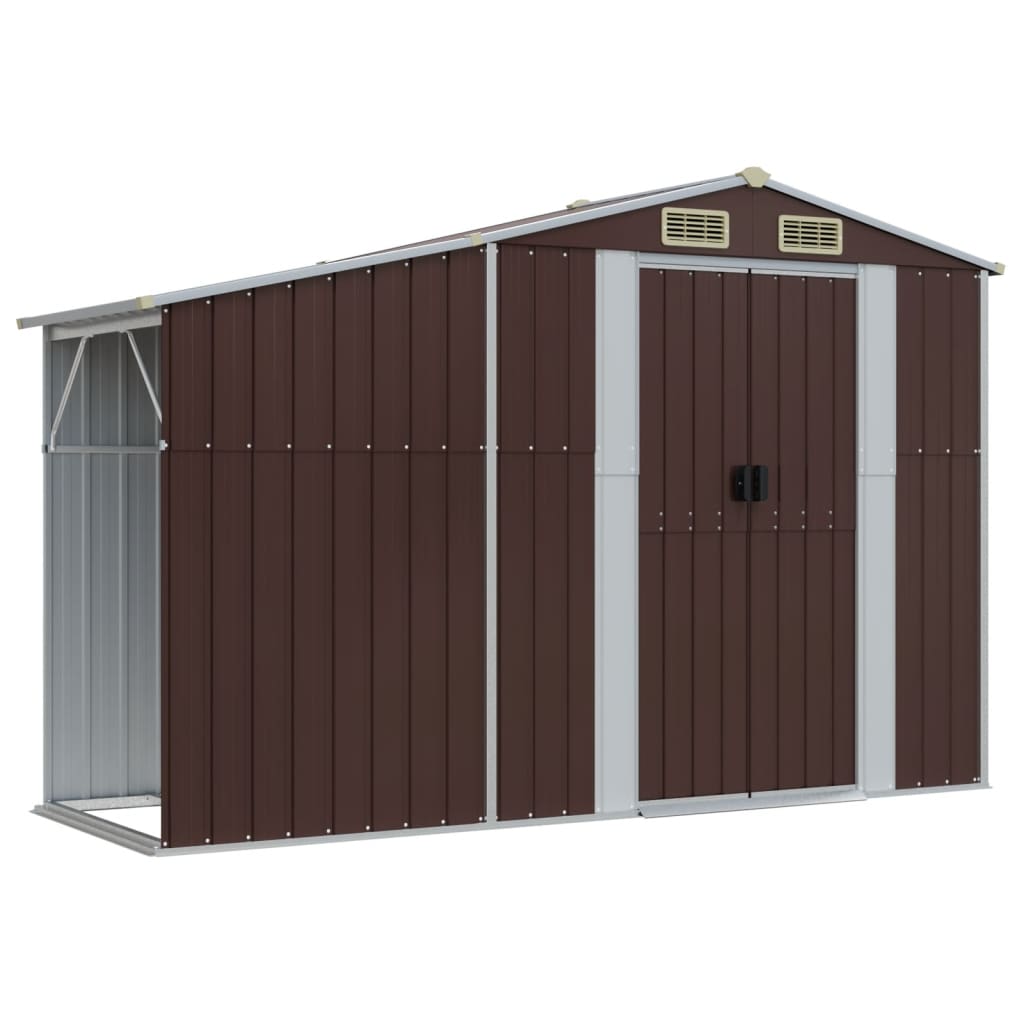 Vidaxl Garden Shed 277x93x179 cm galvaniseret stålbrun