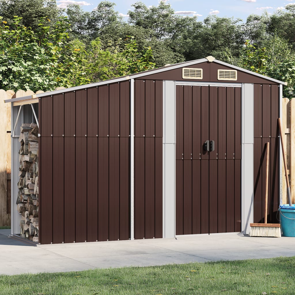 Vidaxl Garden Shed 277x93x179 cm galvaniseret stålbrun